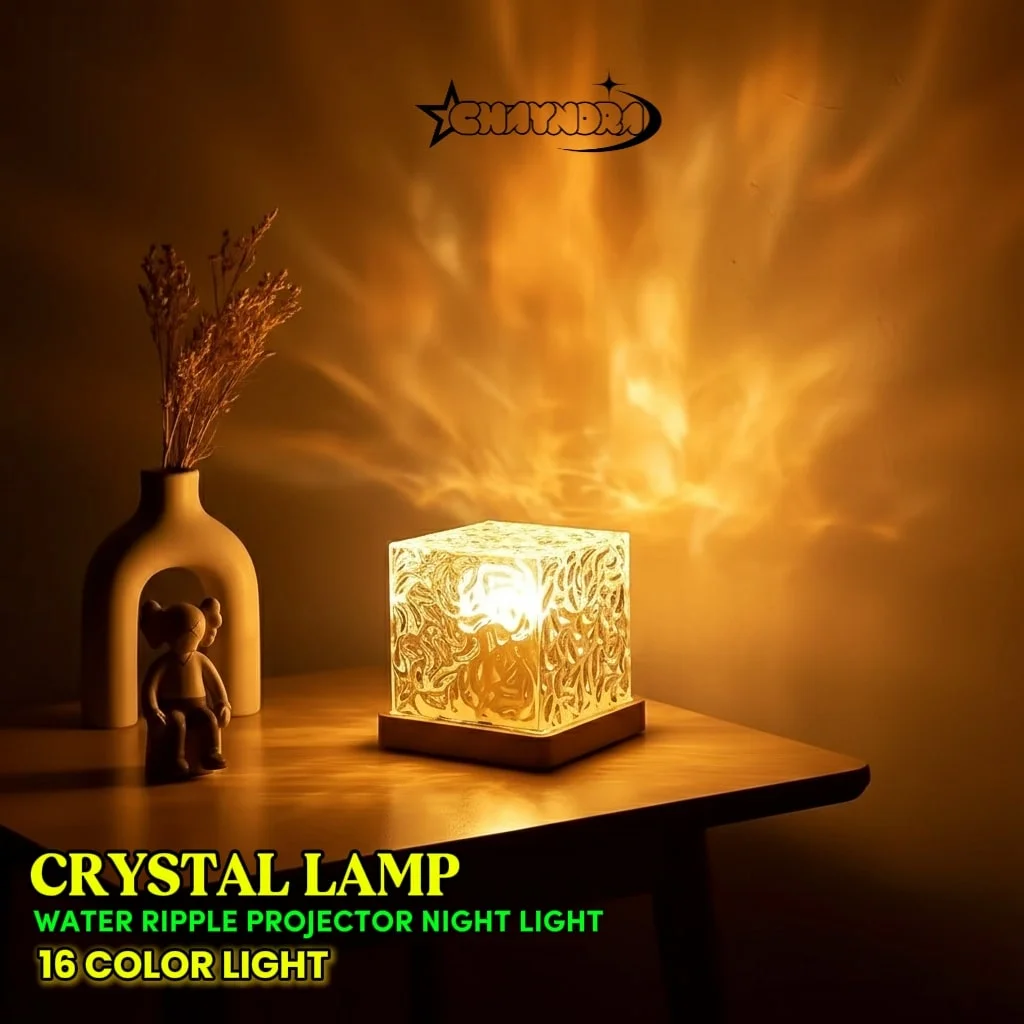 16 Color Acrylic Aurora Glow Projector Lamp with Water Ripple Waving Effects