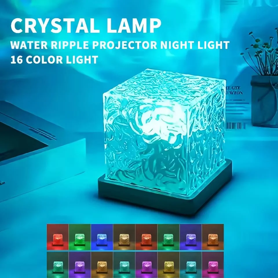 16 Color Acrylic Aurora Glow Projector Lamp with Water Ripple Waving Effects - Image 7