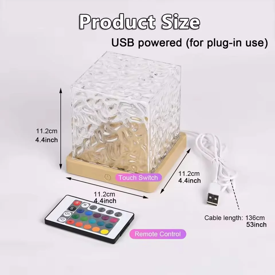 16 Color Acrylic Aurora Glow Projector Lamp with Water Ripple Waving Effects - Image 4